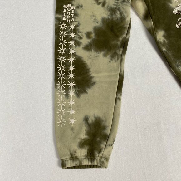 Forever 21 Men Acid Wash Tie Dye Mushroom Graphic Green Drawstring Sweatpants XL - Picture 5 of 12